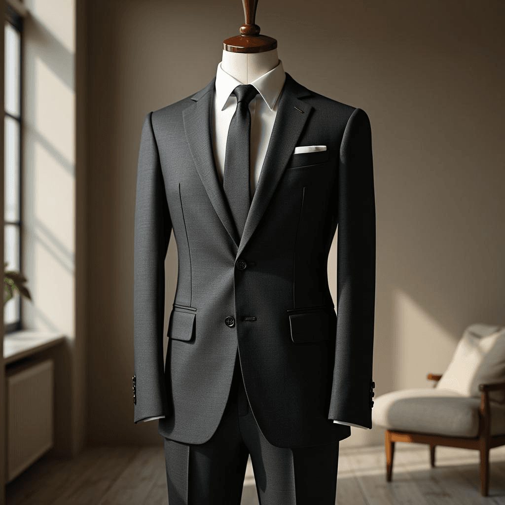 Timeless Black Men's Suit - Tailored Perfection for Every Occasion