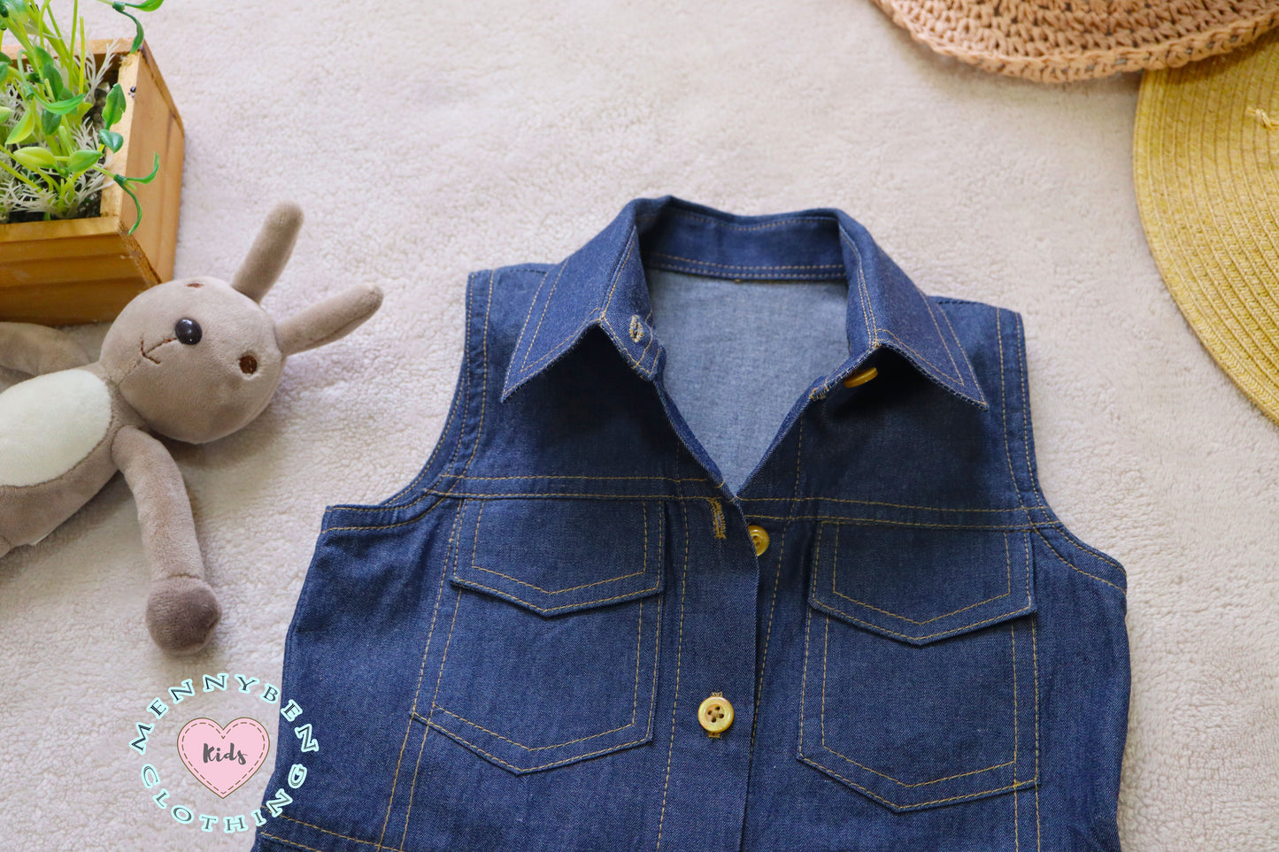 Trendy Kids’ Denim Sleeveless Dress - Perfect for Every Occasion