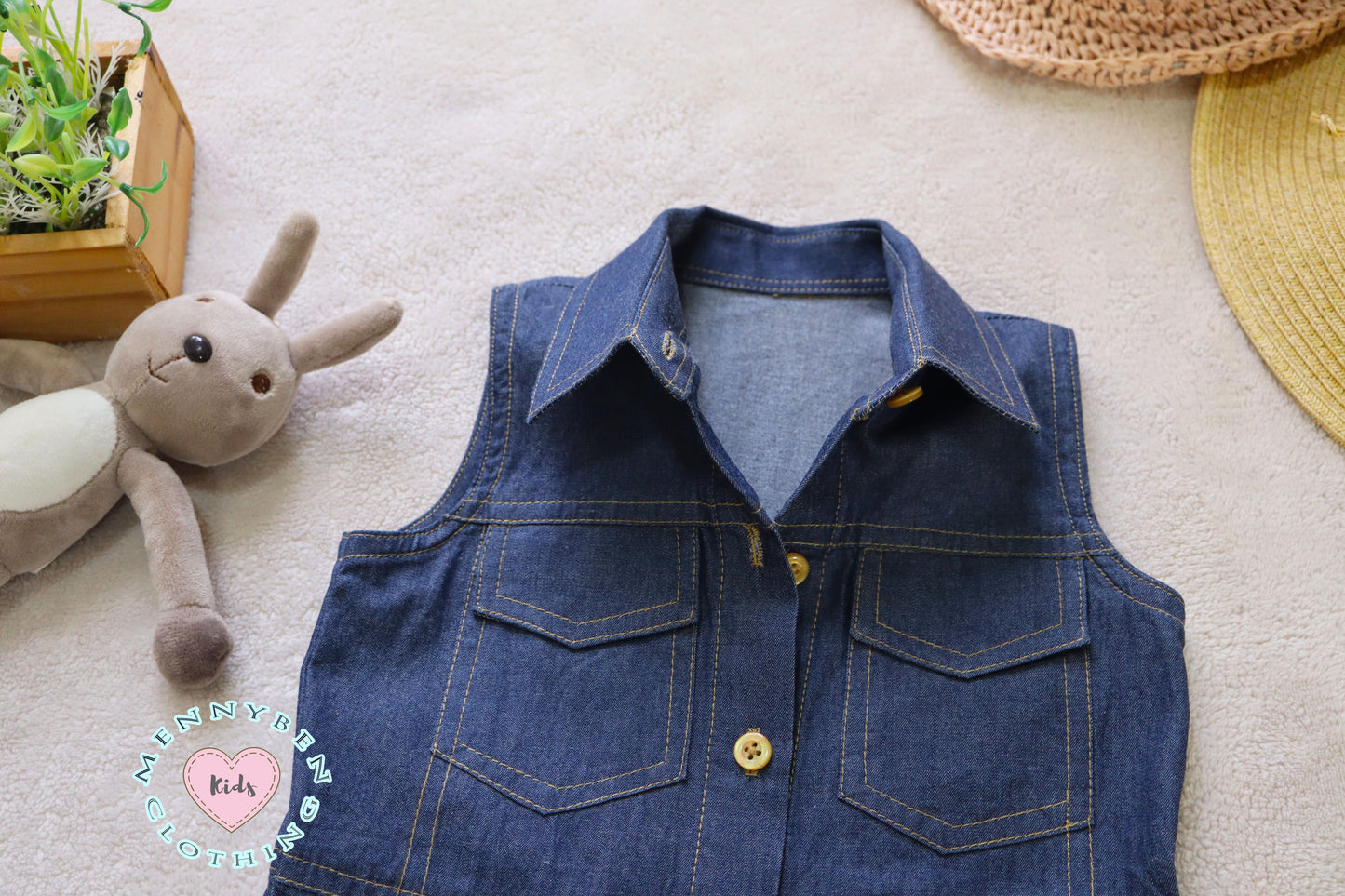 Trendy Kids’ Denim Sleeveless Dress - Perfect for Every Occasion