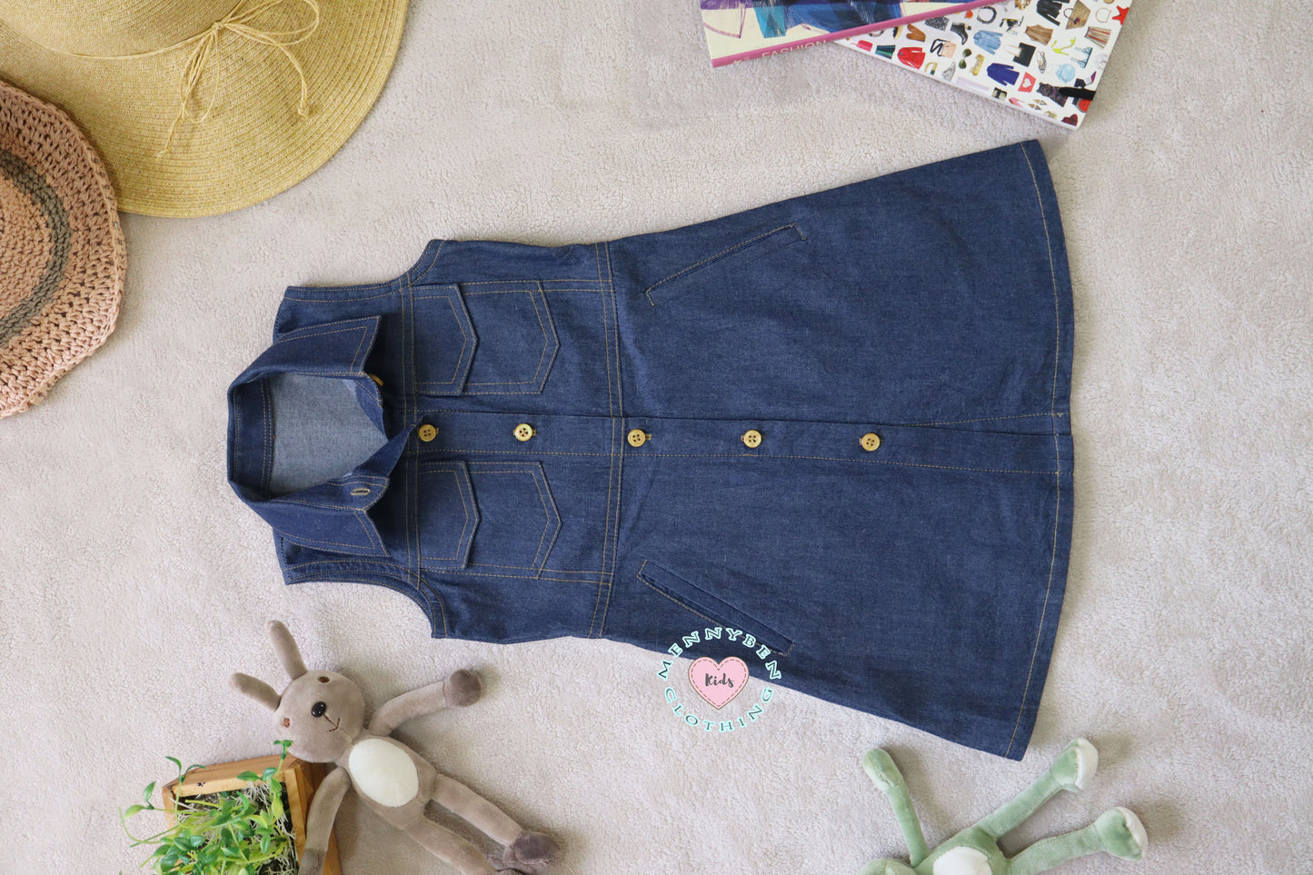 Trendy Kids’ Denim Sleeveless Dress - Perfect for Every Occasion