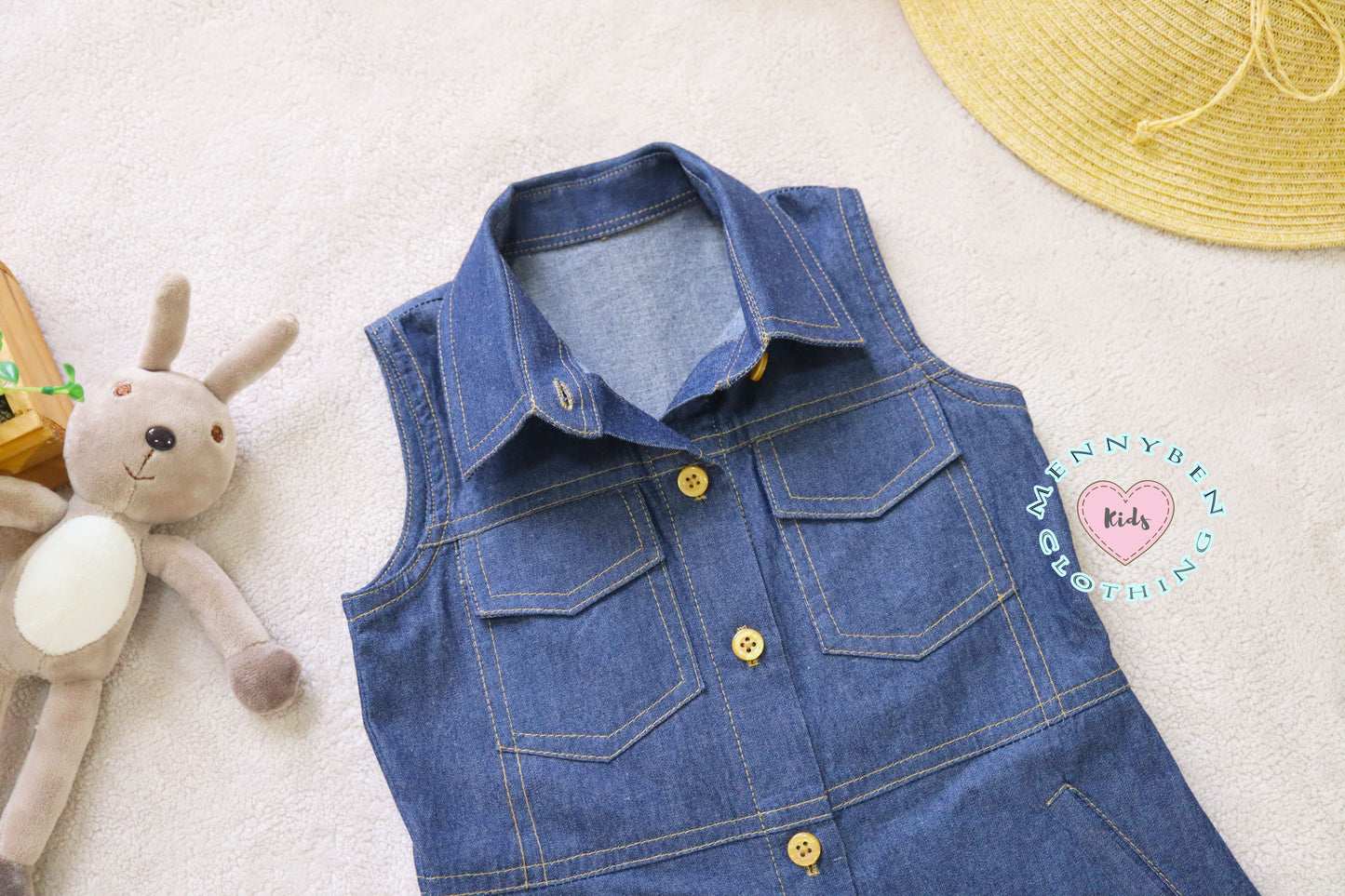 Trendy Kids’ Denim Sleeveless Dress - Perfect for Every Occasion