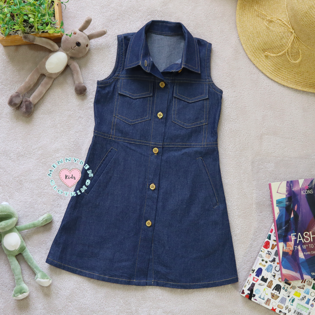 Trendy Kids’ Denim Sleeveless Dress - Perfect for Every Occasion