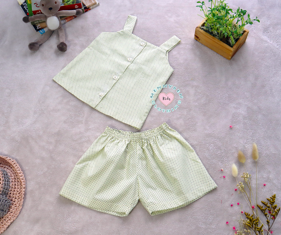 Summer Crop  Mini Polka Top and Shorts For Baby and Kids